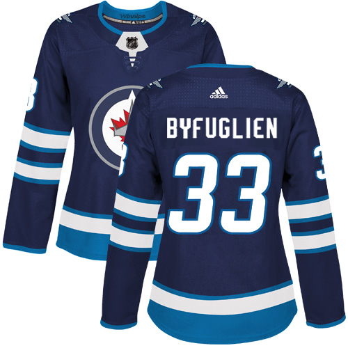 Adidas Jets #33 Dustin Byfuglien Navy Blue Home Authentic Women's Stitched NHL Jersey
